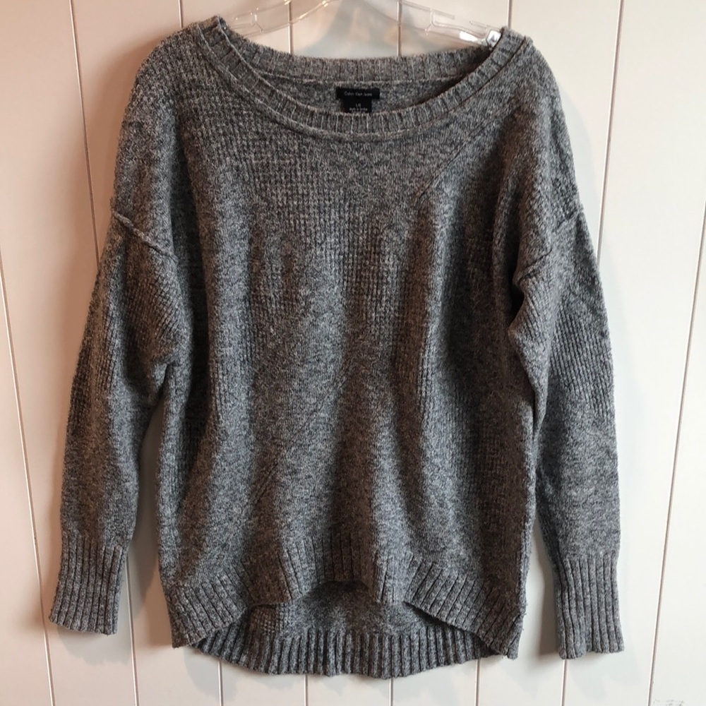 Calvin Klein speckled Gray Women's cotton blend Sweater M